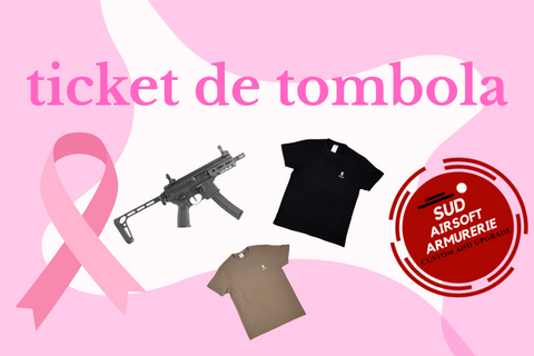 Ticket de tombola ruée rose