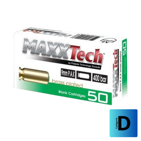 Balle 9MM P.a.k à blanc X50 MaxxTech