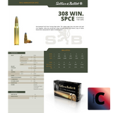 Cartouches SB 308 Winchester SPCE 150GRS / 9.7G