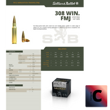 Cartouches SB 308 Winchester FMJ 9,55GR VRAC X50