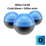Billes Craie bleue noyau acier Cal 68