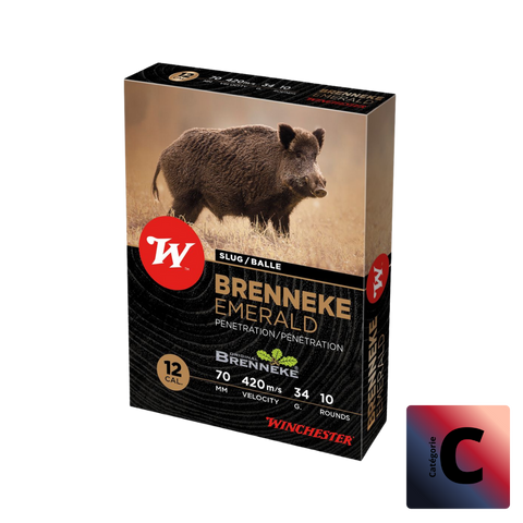Balles 12/70 Brenneke Emeraude Slug 34Gr x10
