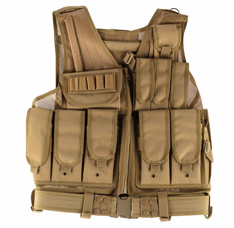 Gilet tactique avec holster TAN