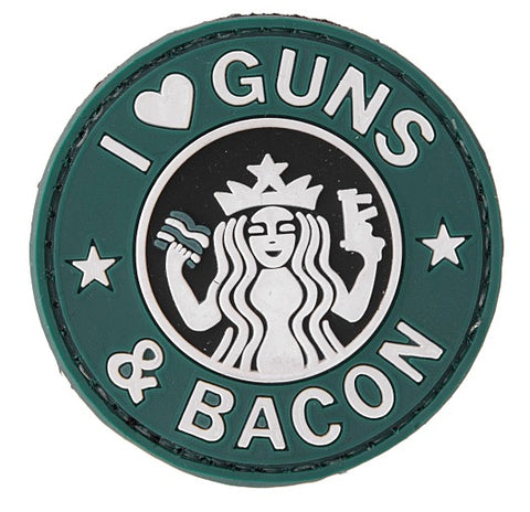 Patch PVC I love Guns & Bacon