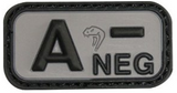 Patch PVC Groupe sanguin noir Viper