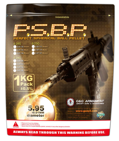 Billes 6mm G&G 0.25g sachet de 1 kg
